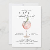 Elegant roze cocktail Bubble Brunch Vrijgezellenfe Kaart (Voorkant)
