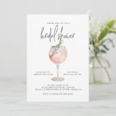 Elegant roze cocktail Bubble Brunch Vrijgezellenfe Kaart (Staand voorkant)
