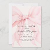 Elegant Roze Coquette Bow Vrijgezellenfeest Kaart (Voorkant)