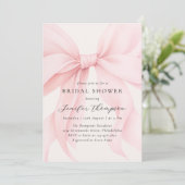 Elegant Roze Coquette Bow Vrijgezellenfeest Kaart (Staand voorkant)