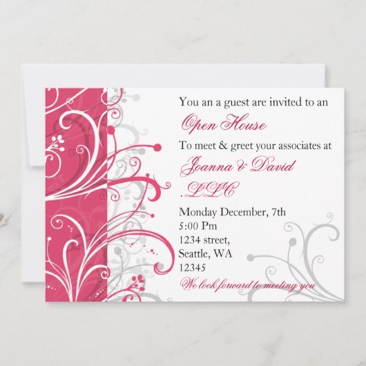 elegant roze Corporate party Invitation Kaart (Voorkant)