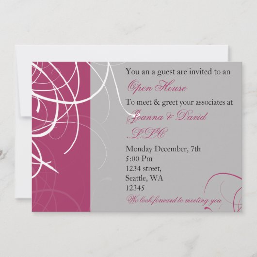 elegant roze Corporate party Invitation Kaart (Voorkant)
