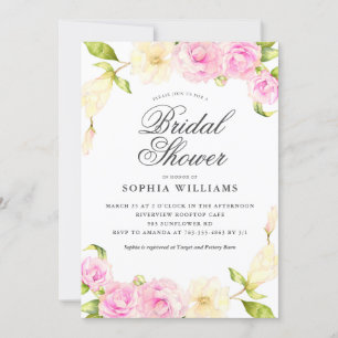 Elegant Roze Crème Bloemen Krans Vrijgezellenfeest Kaart