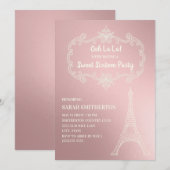 Elegant roze crème Eiffeltoren White Sweet 16 Kaart (Voorkant / Achterkant)