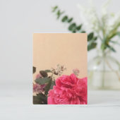 Elegant roze crème Floral Briefkaart (Staand voorkant)