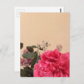 Elegant roze crème Floral Briefkaart (Voorkant / Achterkant)