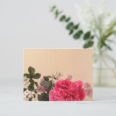 Elegant roze crème Floral Briefkaart (Staand voorkant)