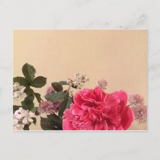 Elegant roze crème Floral Briefkaart (Voorkant)