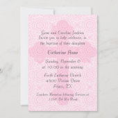 Elegant roze Cross Custom Baptism Uitnodiging (Voorkant)