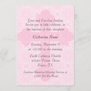 Elegant roze Cross Custom Baptism Uitnodiging