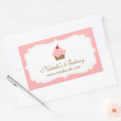 Elegant Roze Cupcake Bakkerij Decor Rechthoekige Sticker (Envelop)