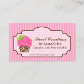 Elegant Roze Cupcake bakkerij Visitekaartje (Voorkant)