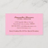 Elegant Roze Cupcake bakkerij Visitekaartje (Achterkant)