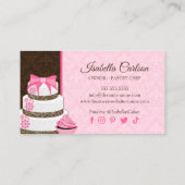 Elegant Roze Cupcake en Cake Dessert Bakery Visitekaartje (Achterkant)