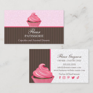 Elegant roze cupcake-ontwerp visitekaartje