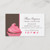Elegant roze cupcake-ontwerp visitekaartje (Achterkant)