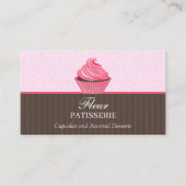 Elegant roze cupcake-ontwerp visitekaartje (Voorkant)