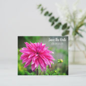 Elegant Roze Dahlia Bloem Bewaar de Datum Feestdagenkaart (Staand voorkant)