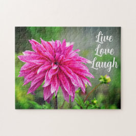 Elegant Roze Dahlia Tuinbloem Motivatie Legpuzzel