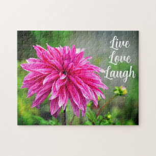 Elegant Roze Dahlia Tuinbloem Motivatie Legpuzzel