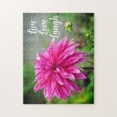 Elegant Roze Dahlia Tuinbloem Motivatie Legpuzzel (Verticaal)