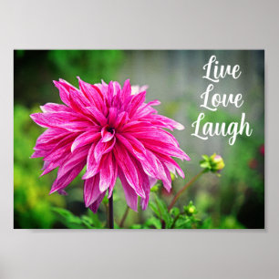 Elegant Roze Dahlia Tuinbloem Motivatie Poster