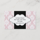 Elegant roze Damask Elegant Visitekaartjes (Achterkant)