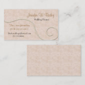 Elegant Roze Damask en Pearls Visitekaartje (Voorkant / Achterkant)