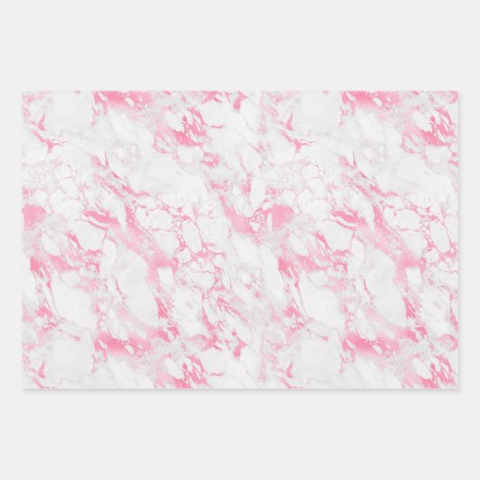 Elegant roze Damask Glitter Gift Inpakpapier Vel (Voorkant 3)