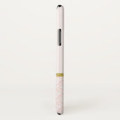 Elegant Roze Damask  Gold Lijst en naam Case-Mate iPhone Case (Achterkant / rechts)