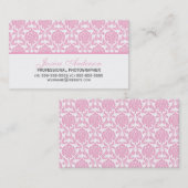 Elegant roze Damask Patroon Visitekaartje (Voorkant / Achterkant)