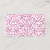 Elegant roze Damask Patroon Visitekaartje (Achterkant)