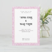 Elegant roze Damask Traditional White Wedding Kaart (Staand voorkant)