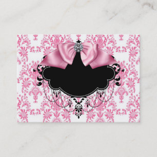 Elegant roze Damask Visitekaartje