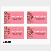 Elegant Roze Damasks Bruin  kant Rechthoekige Sticker (Vel)