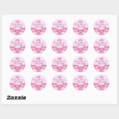 Elegant Roze Damast Baby shower Envelop Sticker (Vel)