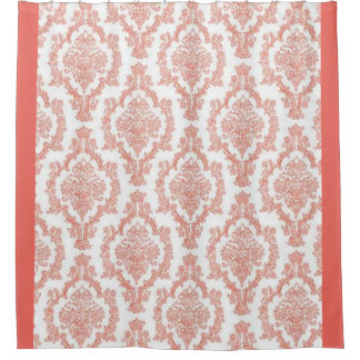 Elegant roze damast douchegordijn