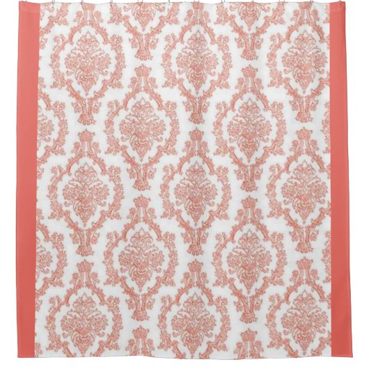 Elegant roze damast douchegordijn (Voorkant)