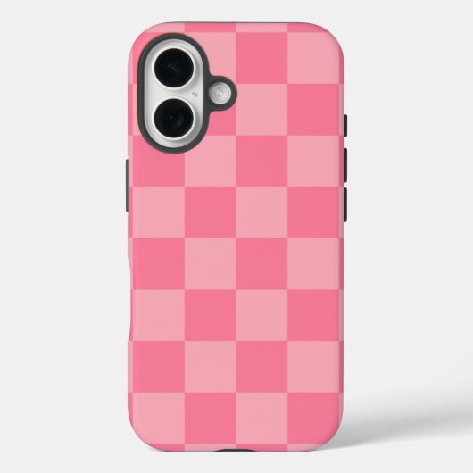 Elegant roze dambord Case-Mate iPhone case (Achterkant)