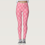Elegant roze dambord leggings (Voorkant)