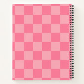 Elegant roze dambord notitieboek (Achterkant)