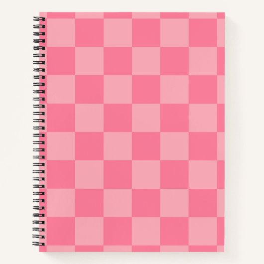 Elegant roze dambord notitieboek (Voorkant)