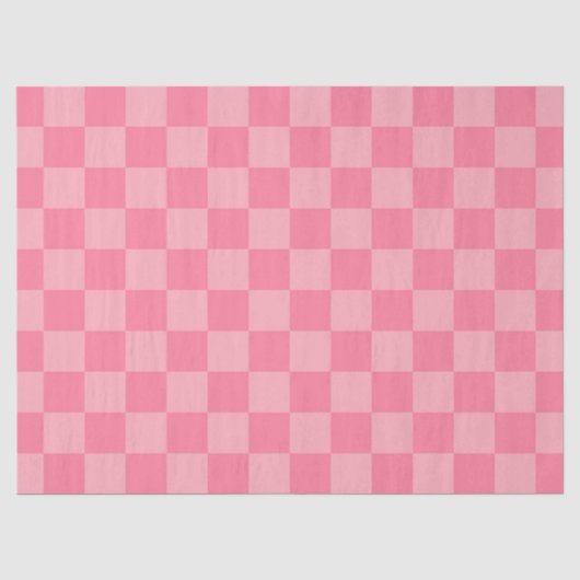 Elegant roze dambord tissuepapier (Voorkant)