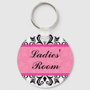 Elegant roze dames kamer demask border sleutelhang sleutelhanger