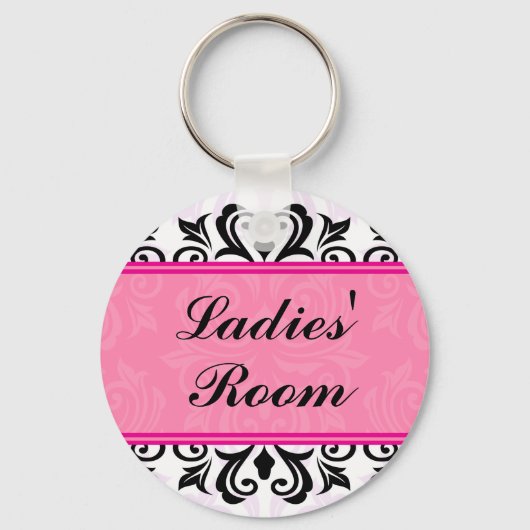 Elegant roze dames kamer demask border sleutelhang sleutelhanger (Voorkant)