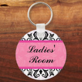 Elegant roze dames kamer demask border sleutelhang sleutelhanger (Voorkant)