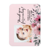 Elegant Roze DANK JE VOOR JE KOMT! Christening Magneet (Verticaal)