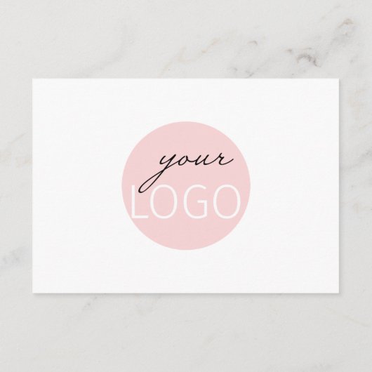 Elegant roze Dank u voor uw zakelijke Logo Informatiekaartje (Achterkant)