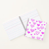 Elegant Roze Decoratief Hart Patroon Journaal Notitieboek (Binnen)