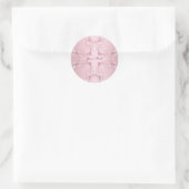 Elegant roze decoratieve klassieke ronde Sticker (Tas)